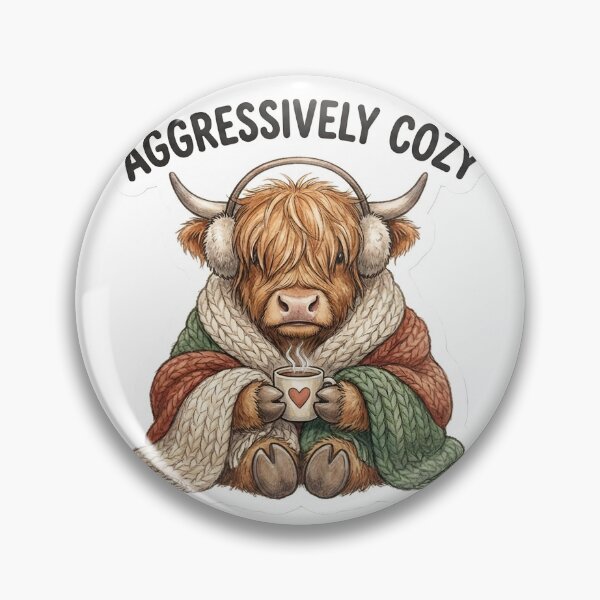 Item preview, Aggressively Cozy Fluffy Highland Cow Winter designed and sold by StickyGuys.
