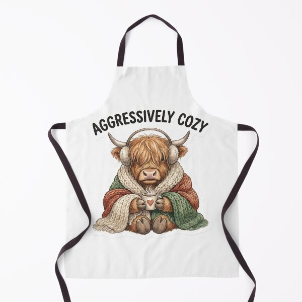 Item preview, Aggressively Cozy Fluffy Highland Cow Winter designed and sold by StickyGuys.