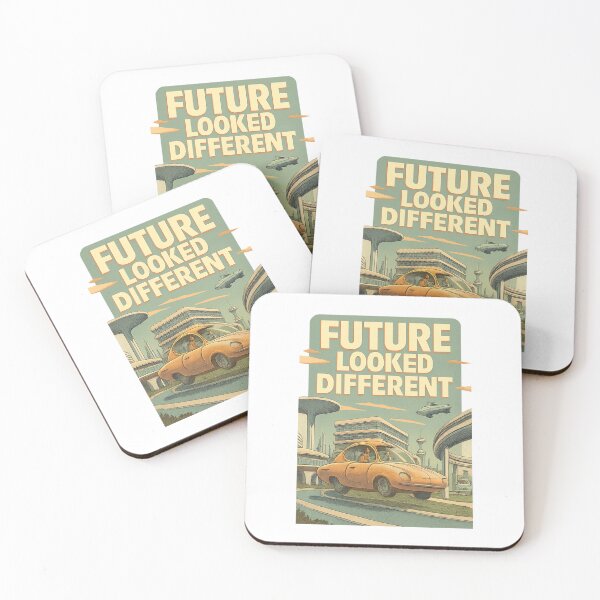 Item preview, Retro Futuristic Flying Car Skyline “Future Looked Different” designed and sold by MKreative Studio.