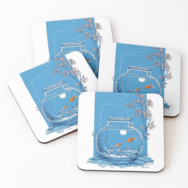 Item preview, Serene Fishbowl Scene with Floral and Moon Accents designed and sold by KrintoryTees.