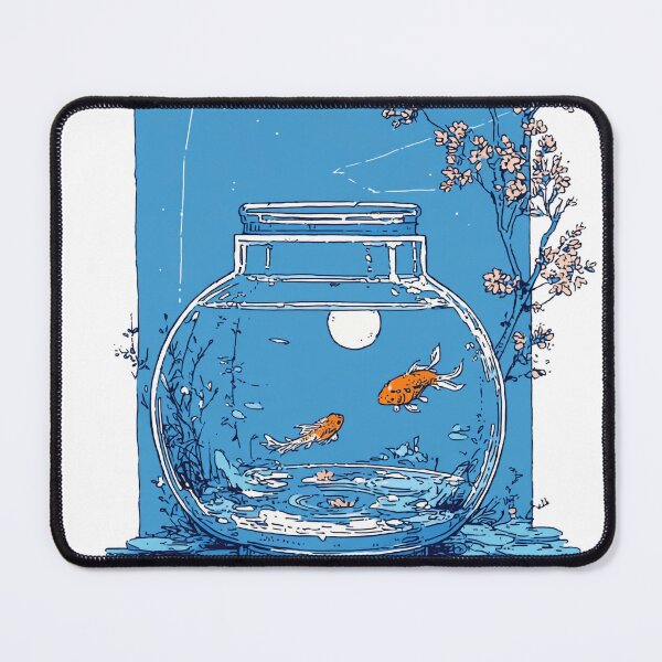 Item preview, Serene Fishbowl Scene with Floral and Moon Accents designed and sold by KrintoryTees.