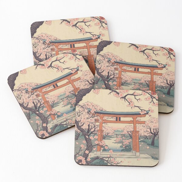 Item preview, Japanese Cherry Blossom Ukiyo-e Art | Sakura Garden Woodblock Print Style Hiroshige Hokusai Inspired designed and sold by Vandy Fullam.