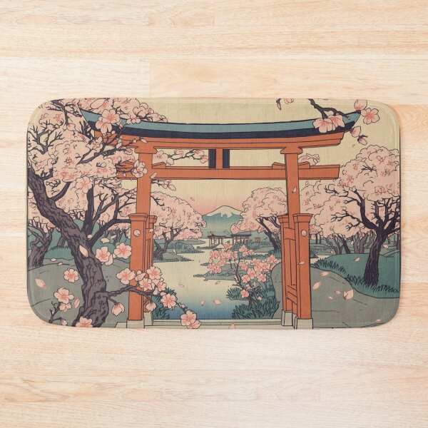 Item preview, Japanese Cherry Blossom Ukiyo-e Art | Sakura Garden Woodblock Print Style Hiroshige Hokusai Inspired designed and sold by Vandy Fullam.