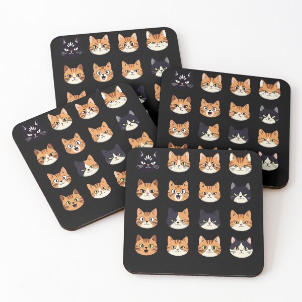 Item preview, Assorted Cat Faces – Cute Quirky Kitty Cat Pattern designed and sold by GrumpySableye.