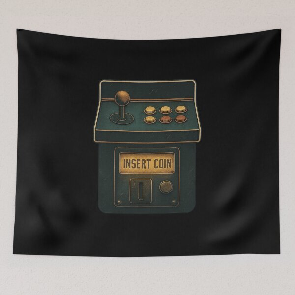 Item preview, Insert Coin - Vintage Arcade Control Panel Illustration designed and sold by MKreative Studio.