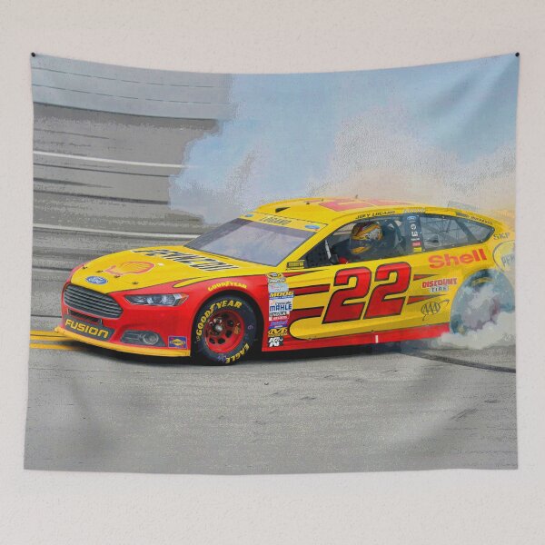 Item preview, Joey Logano doing donuts to celebrate in his 2025 Nascar Cupcar abstract designed and sold by Rodissimus1984.