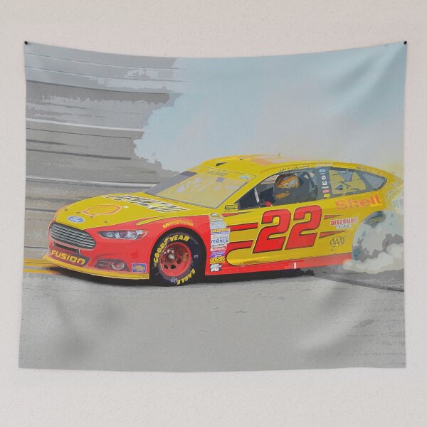 Item preview, Joey Logano doing donuts to celebrate in his 2025 Nascar Cupcar watercolor designed and sold by Rodissimus1984.