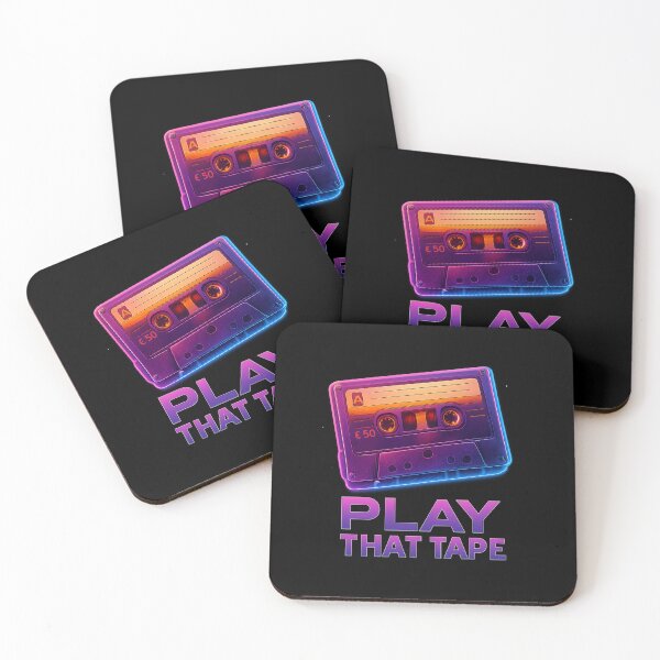 Item preview, Retro Cassette Tape - PLAY THAT TAPE Neon Synthwave Design designed and sold by MKreative Studio.
