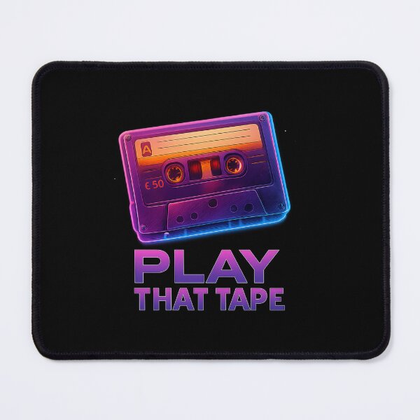 Item preview, Retro Cassette Tape - PLAY THAT TAPE Neon Synthwave Design designed and sold by MKreative Studio.