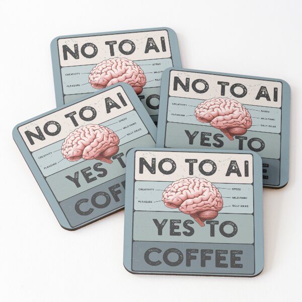 Item preview, No to AI – Yes to coffee (version 2) designed and sold by TofuFingers.