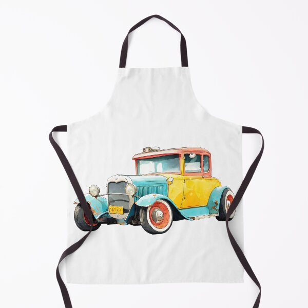 Artikelvorschau, Vintage-Illustration eines klassischen Autos – farbenfrohe Retro-Hot-Rod-Kunst entworfen und verkauft von DesignArtist.ia.