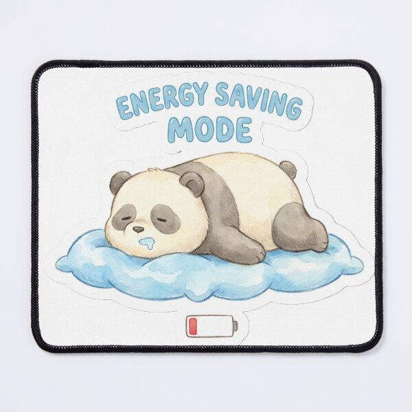 Item preview, Funny Panda "Energy Saving Mode" Cozy Winter designed and sold by StickyGuys.