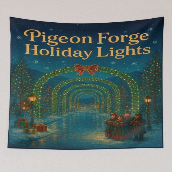Item preview, Pigeon Forge Holiday Lights – Magical Smoky Mountain Christmas Night Scene designed and sold by Globalcitytees.