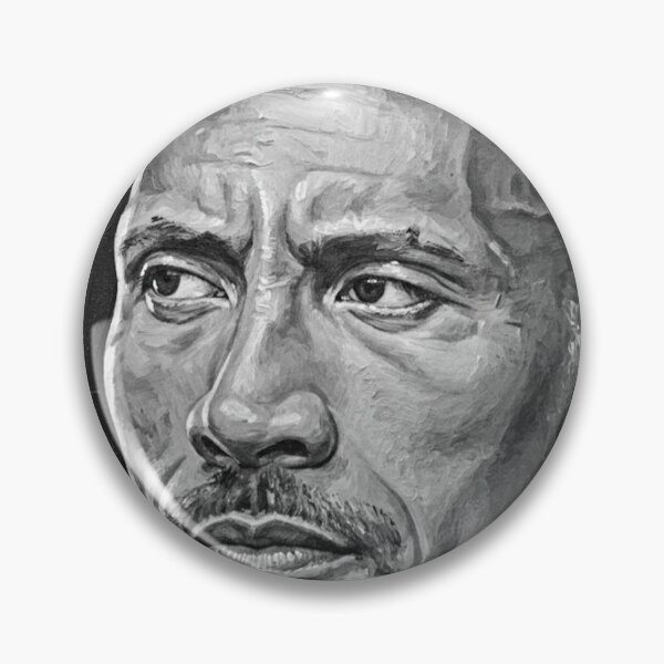 Item preview, Monochrome Action Hero Portrait Art | Bald Head Goatee Painting | Intense Gaze Fitness Icon designed and sold by Art's Diner.