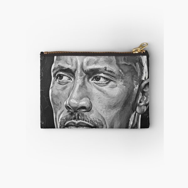 Item preview, Monochrome Action Hero Portrait Art | Bald Head Goatee Painting | Intense Gaze Fitness Icon designed and sold by Art's Diner.