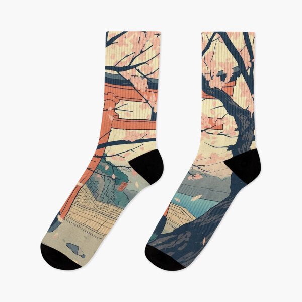 Item preview, Serene Sakura Garden Ukiyo-e Print | Traditional Japanese Woodblock Cherry Blossom Art Edo Period designed and sold by Vandy Fullam.