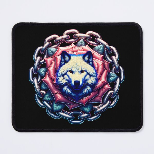 Item preview, Mystical wolf in roses with chains designed and sold by ReneMM.