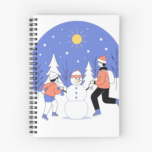 Item preview, Winter Fun with Family – Building a Snowman Illustration designed and sold by civotajim.