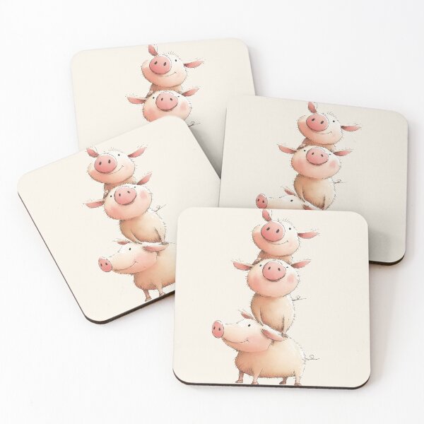 Item preview, NOSEY PIG ' Three Little Piggies! ' By Shirley MacArthur designed and sold by Shirley MacArthur Art.