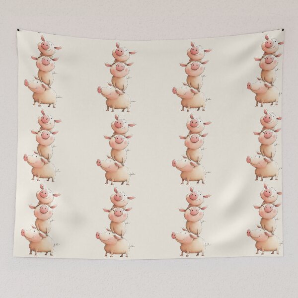 Item preview, NOSEY PIG ' Three Little Piggies! ' By Shirley MacArthur designed and sold by Shirley MacArthur Art.