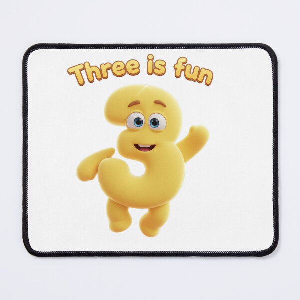 Item preview, Cheerful Cartoon Number 3 | "Three is Fun" Playful Graphic designed and sold by ToonyTeez.