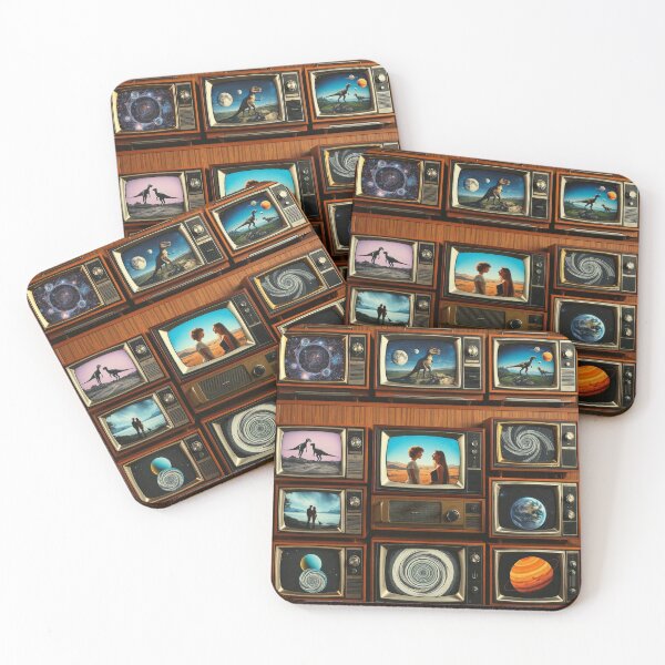 Item preview, Retro Sci-Fi TV Gallery - Vintage Television Art Grid Painting designed and sold by Cine8.
