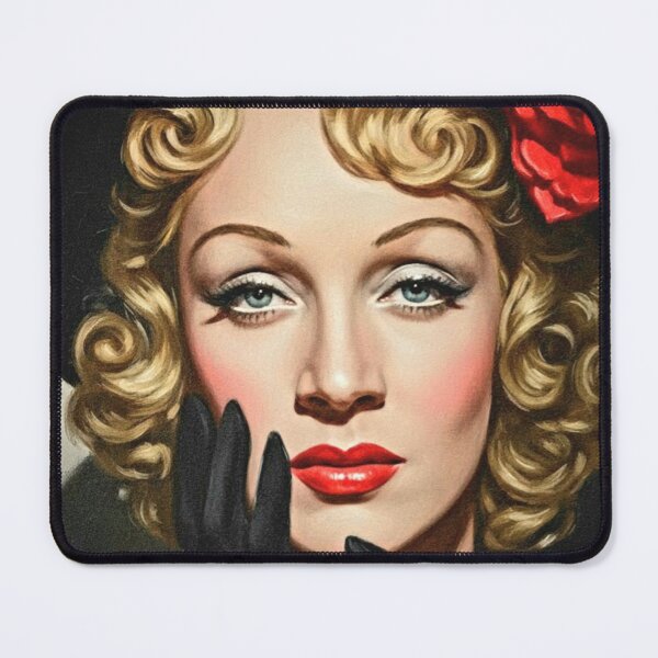 Item preview, 1940s Classic Actress Portrait Art | Red Rose Blonde Curls Painting | Vintage Femme Fatale designed and sold by Art's Diner.