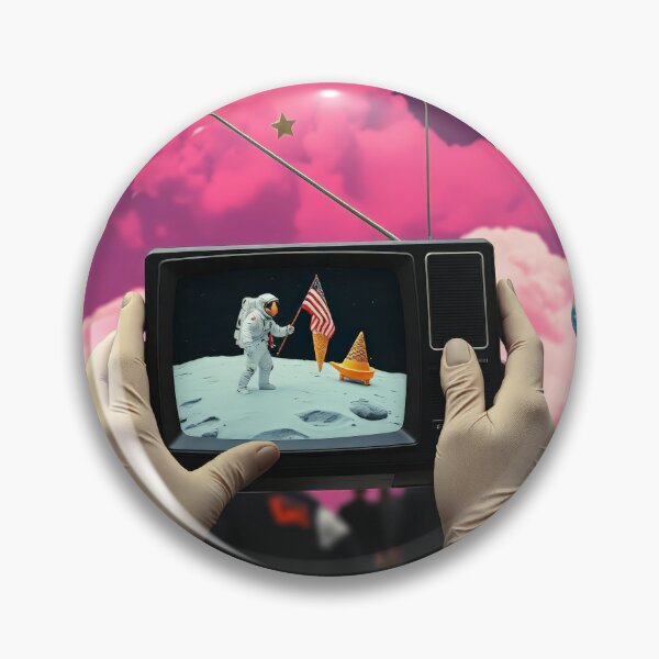 Item preview, Moon Landing TV Dreams - Retro Portable Television Surreal Collage designed and sold by Cine8.