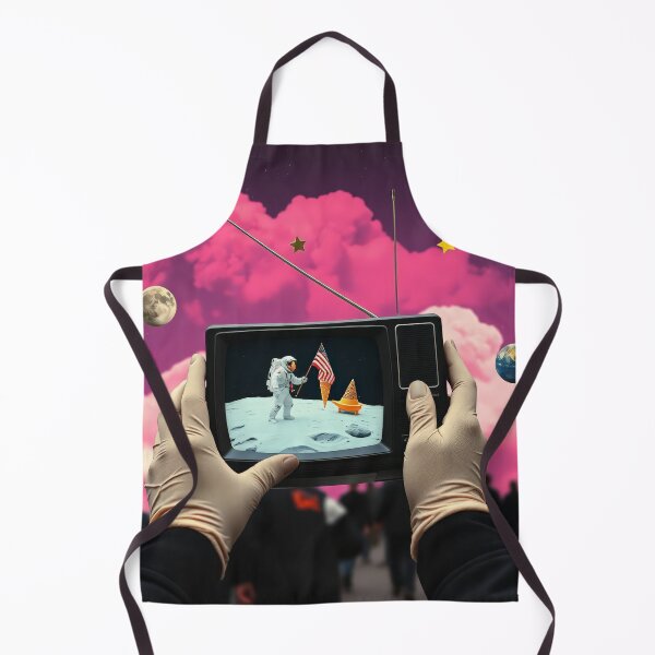 Item preview, Moon Landing TV Dreams - Retro Portable Television Surreal Collage designed and sold by Cine8.