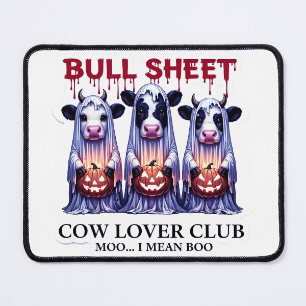 Item preview, Halloween Ghost Cows Sticker: Bull Sheet Cow Lover Club Moo I Mean Boo Design designed and sold by ARTCREATESHOP.