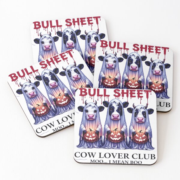 Item preview, Halloween Ghost Cows Sticker: Bull Sheet Cow Lover Club Moo I Mean Boo Design designed and sold by ARTCREATESHOP.