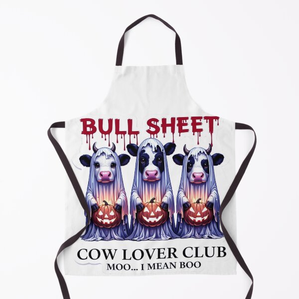 Item preview, Halloween Ghost Cows Sticker: Bull Sheet Cow Lover Club Moo I Mean Boo Design designed and sold by ARTCREATESHOP.