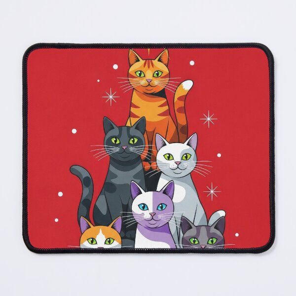 Item preview, Cute Colorful Cats Forming Christmas Tree - Holiday Felines designed and sold by Mikhail Palinchak.