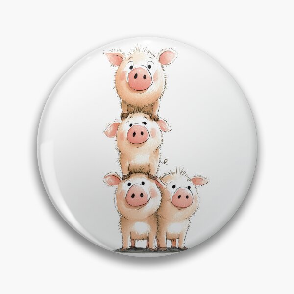 Item preview, NOSEY PIG ' Pinky Pigs! ' By Shirley MacArthur designed and sold by Shirley MacArthur Art.