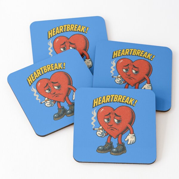 Item preview, Heartbreak – Retro Cartoon Heart Character designed and sold by The Devil's Bargain.