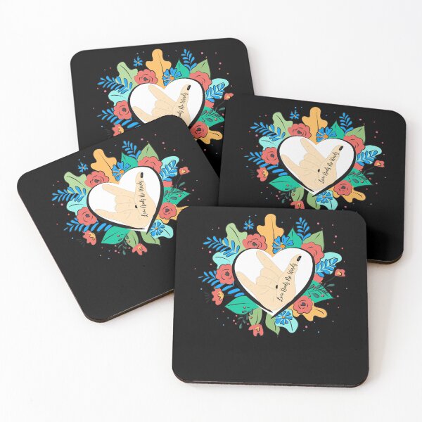 Item preview, ASL Sign Language Love Needs No Words Floral designed and sold by Nocturnal-Vines.