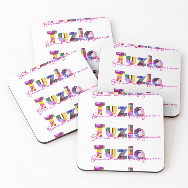 Item preview, Tuzla, Bosnia and Herzegovina, Vibrant Abstract City Typography Art designed and sold by Wanderful-roads.