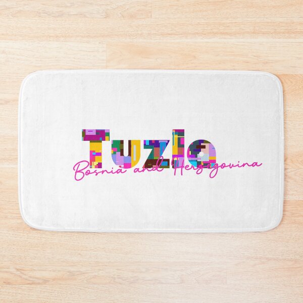Item preview, Tuzla, Bosnia and Herzegovina, Vibrant Abstract City Typography Art designed and sold by Wanderful-roads.