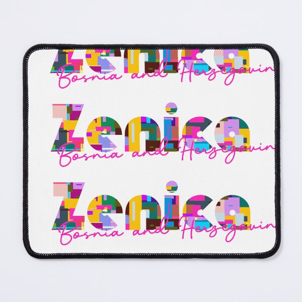 Item preview, Zenica, Bosnia and Herzegovina, Vibrant Abstract City Typography Art designed and sold by Wanderful-roads.