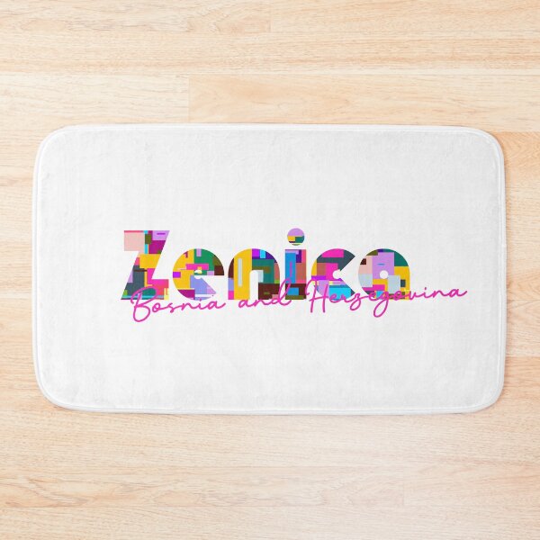 Item preview, Zenica, Bosnia and Herzegovina, Vibrant Abstract City Typography Art designed and sold by Wanderful-roads.