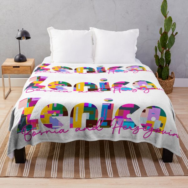 Item preview, Zenica, Bosnia and Herzegovina, Vibrant Abstract City Typography Art designed and sold by Wanderful-roads.