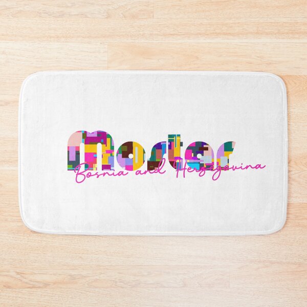Item preview, Mostar, Bosnia and Herzegovina, Vibrant Abstract City Typography Art designed and sold by Wanderful-roads.