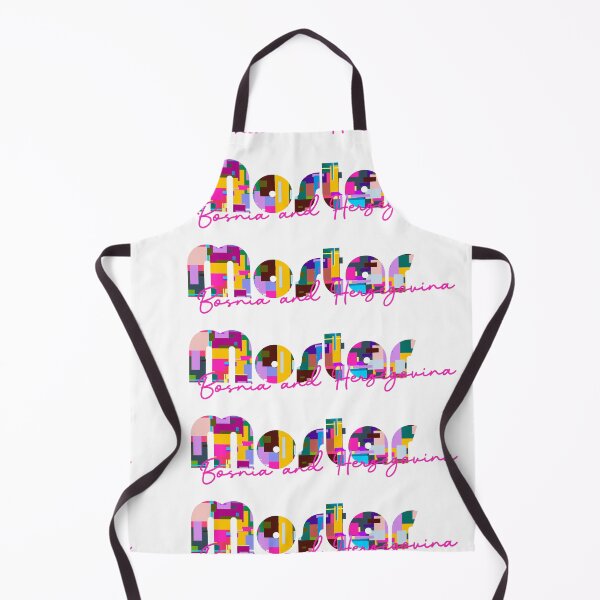 Item preview, Mostar, Bosnia and Herzegovina, Vibrant Abstract City Typography Art designed and sold by Wanderful-roads.