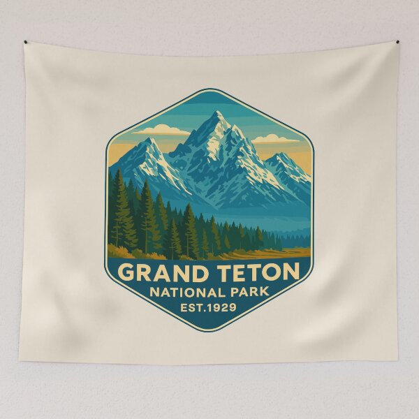 Item preview, Grand Teton National Park Retro Sticker designed and sold by Gideon Emmerich.