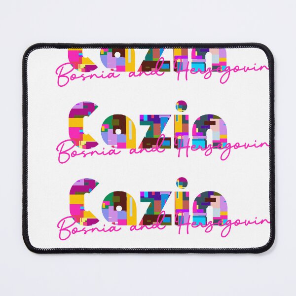 Item preview, Cazin, Bosnia and Herzegovina, Vibrant Abstract City Typography Art designed and sold by Wanderful-roads.