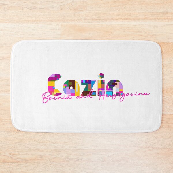 Item preview, Cazin, Bosnia and Herzegovina, Vibrant Abstract City Typography Art designed and sold by Wanderful-roads.