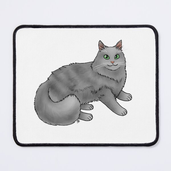 Item preview, Cat - Domestic Longhair - Gray designed and sold by Jennifer Stolzer.