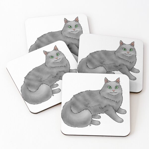 Item preview, Cat - Domestic Longhair - Gray designed and sold by Jennifer Stolzer.