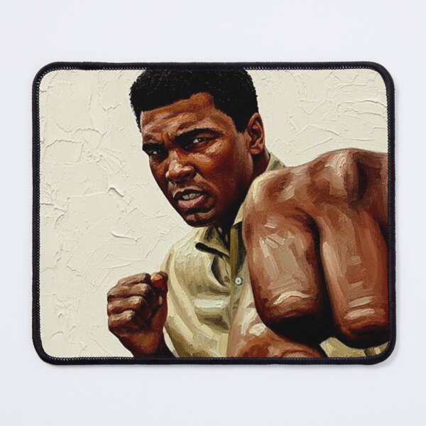 Item preview, Heavyweight Champion Fighter Portrait Art | Intense Stance Painting | Textured White Background designed and sold by Art's Diner.