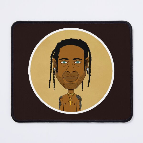 Item preview, Cool Cartoon Black Guy with Dreads, Green Eyes and Gold Ankh Chain. Circle Edition. designed and sold by Eric Sintès.